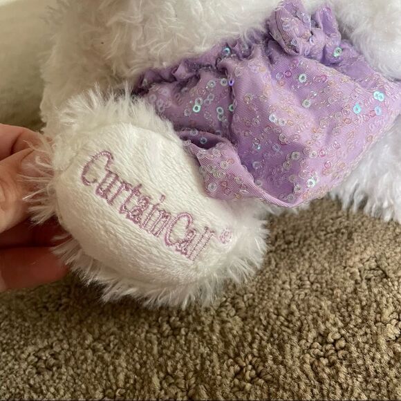 Ballet Cuddly Bear with Sequin Tutu and Bow “Curtain Call” - Picture 3 of 9